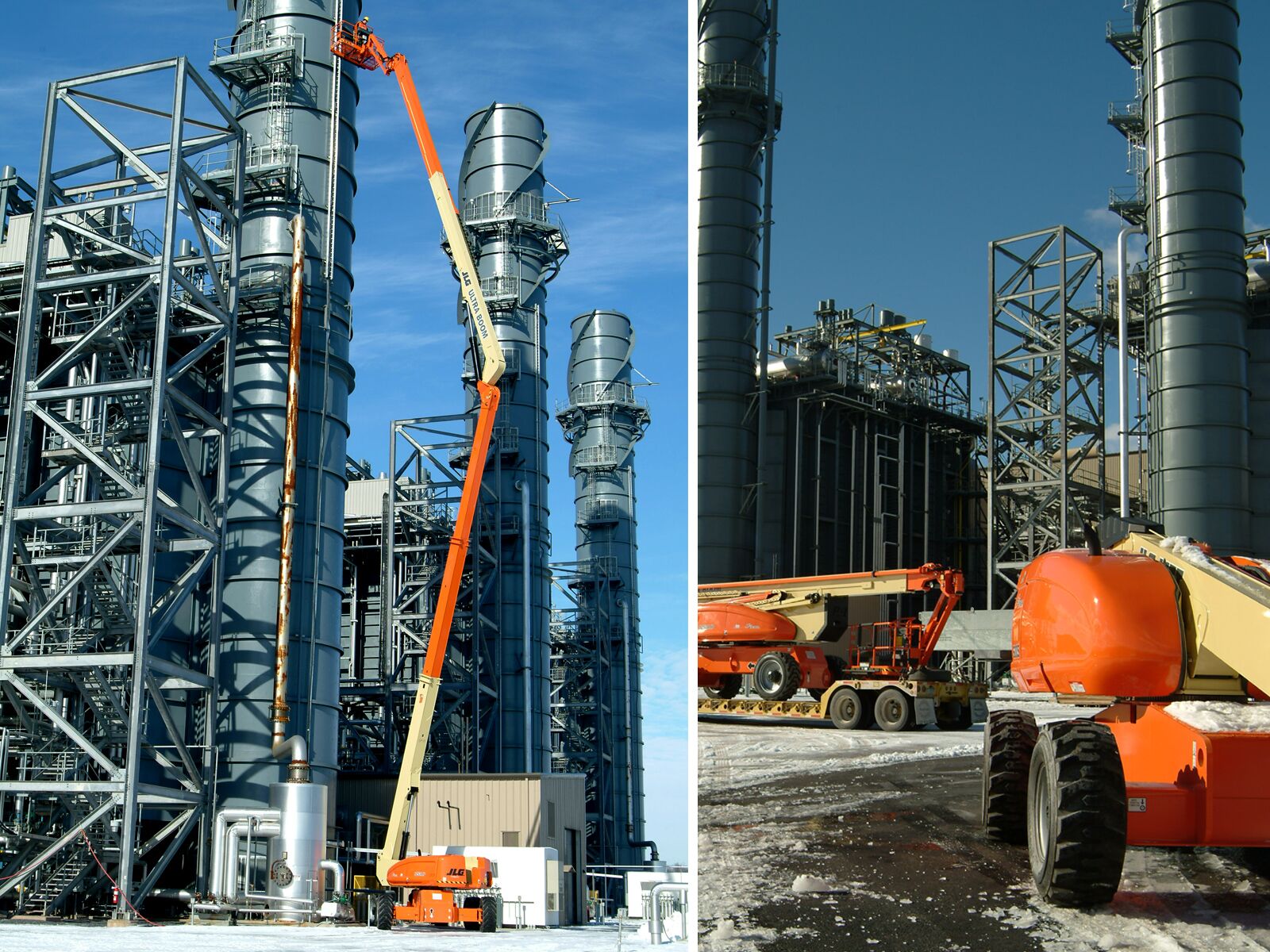 JLG boom lift on job site
